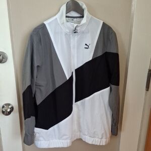 PUMA Black and Gray Colorbock Windbreaker Jacket_1